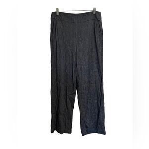 CHICO'S Pants Wide Leg Linen chambray colored‎ Size 8